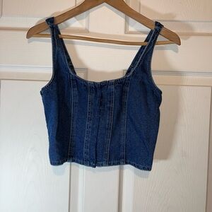 Classic Blue Denim Crop Top